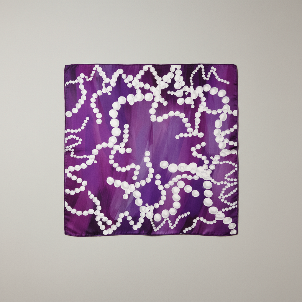 Lady Lady silk scarf on neutral surface